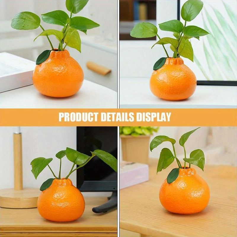 SZwatch Dekorative Vase in Fruchtform in Orange für Schnittblumen und Tischdeko - Bild 2
