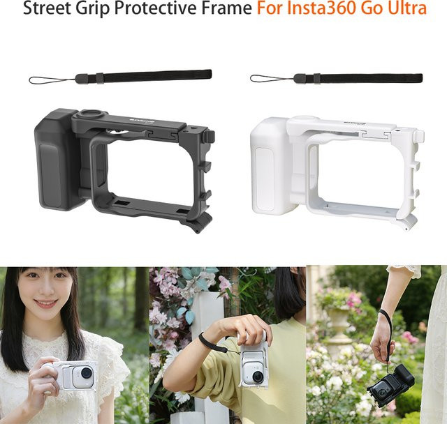 Street Grip Kit für Insta360 Go Ultra Handgriffhalterung mit Schnellverschluss-Kaninchenkäfig, Schutzrahmen und Auslöseknopf - Bild 1