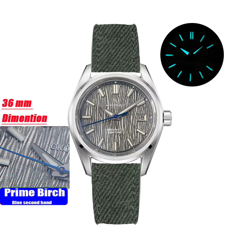 CRONOS Armbanduhr Automatik, Pilot, Edelstahl, 36 mm, Herren - Bild 2