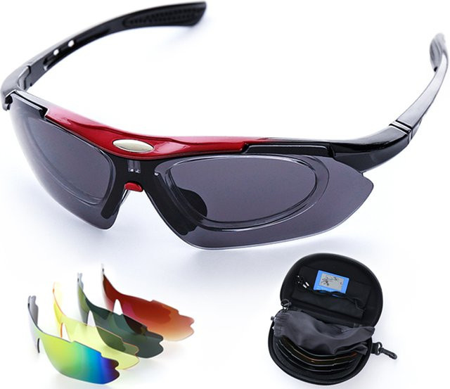 Sportsonnenbrille für Radfahren, Unisex, Vollrand, Schwarz, Kunststoff - Bild 1