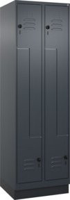 C+P Z-Spind Classic PLUS mit 4 Fächern und Sockel, Farbe Anthrazit/Schwarz, H x B x T: 195 x 60 x 50 cm - Bild 1