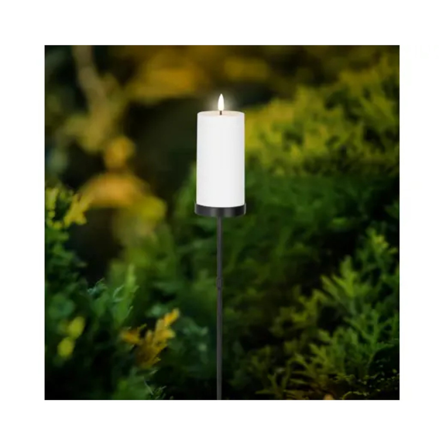 LUMINEO Solarleuchte Gartenstecker Kerze in Weiß mit modernem Design - Bild 2