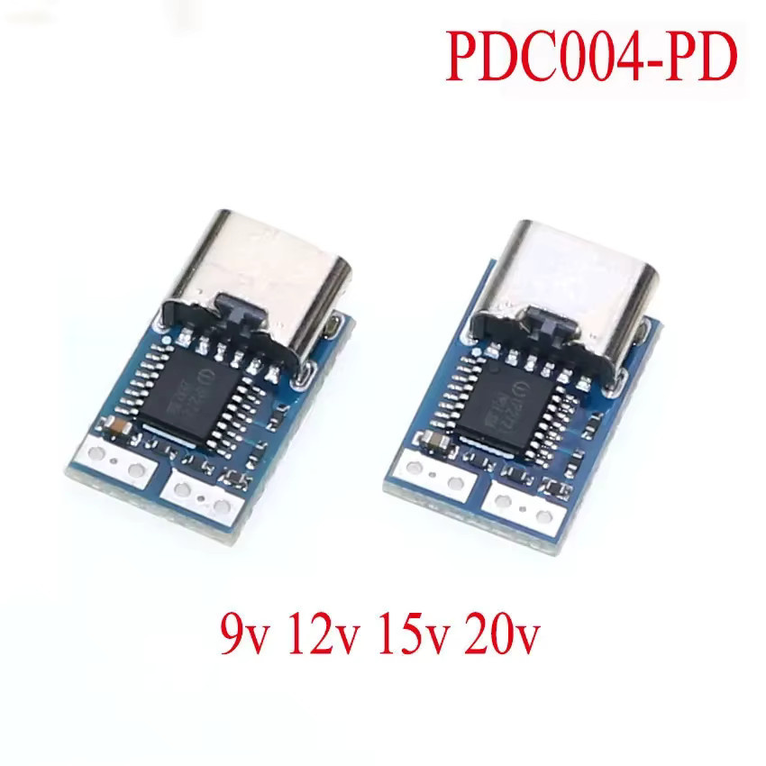 ChengHaoRan USB-C PD-Triggerplatinenmodul für Schnellladung, Blau, USB-Typ-C auf 9 V, 12 V, 15 V, 20 V Stromversorgungs-Boost-Modul - Bild 2