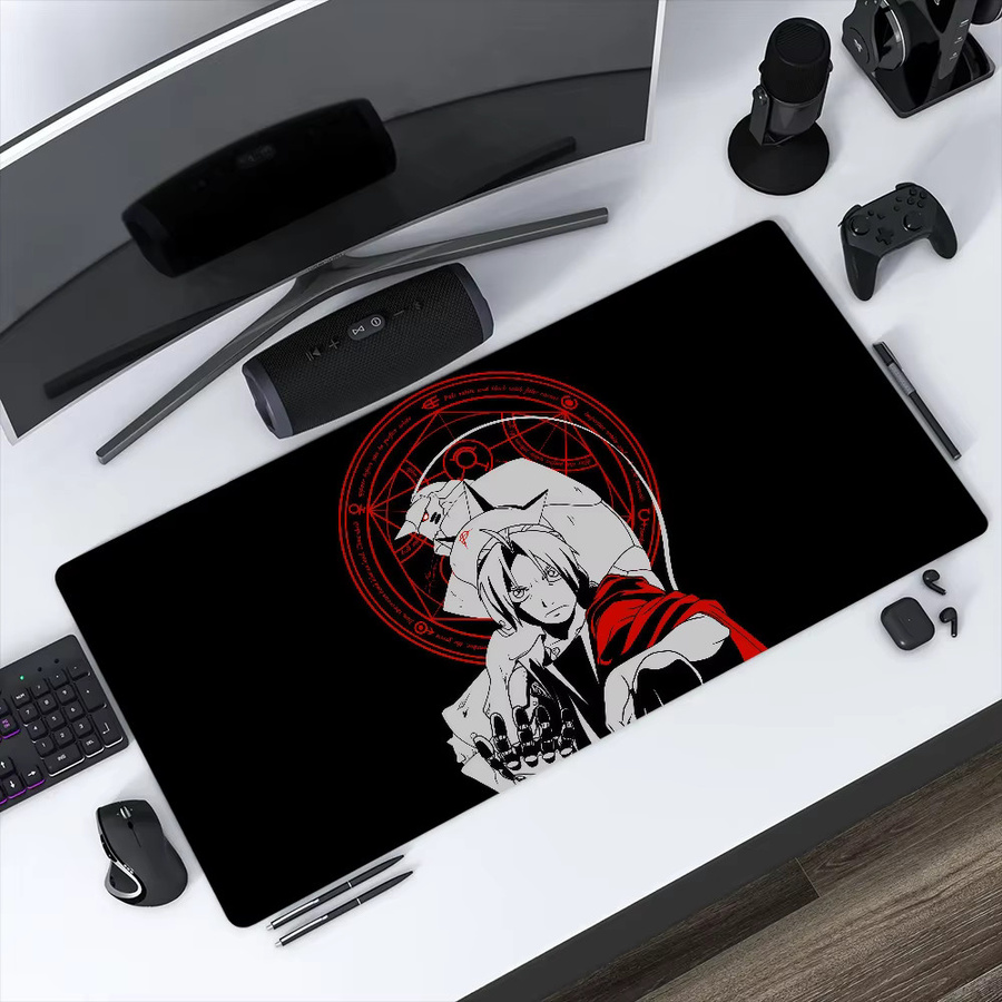 Lockedge Anime Alchemist Mauspad in Schwarz, rutschfest und verdickt für Gaming und Büro - Bild 2