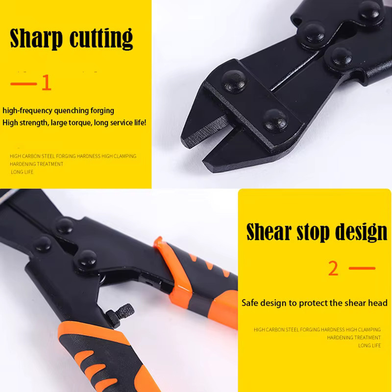 AXE SHAN Mini-Drahtschneider 8 Zoll mit Hebelwirkung und flacher Nase als arbeitssparender Kabelschneider - Bild 2