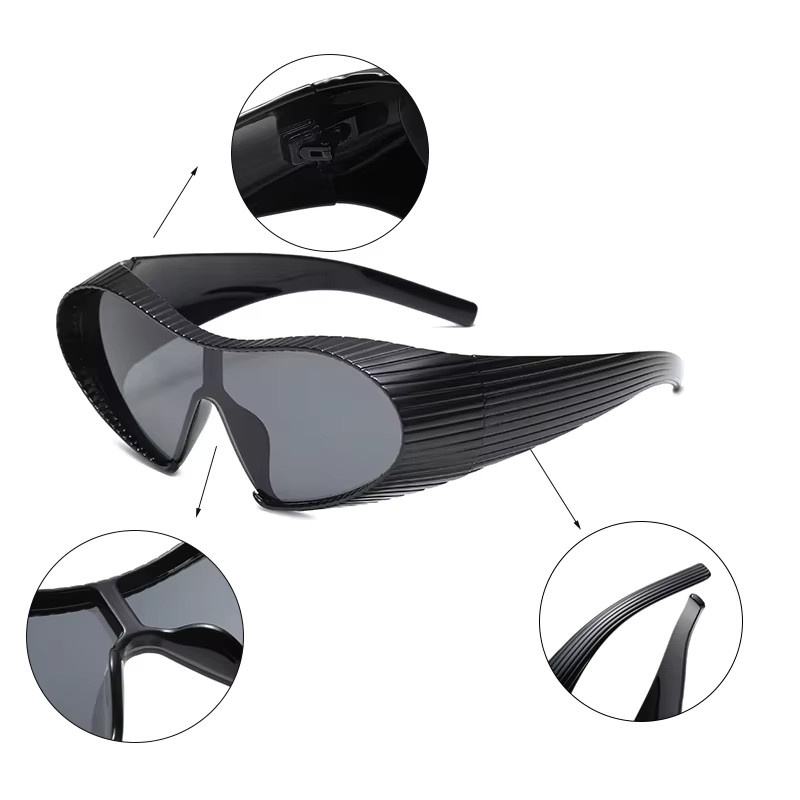 VABBON Sonnenbrille, Vollrand, Kunststoff, Schwarz - Bild 3