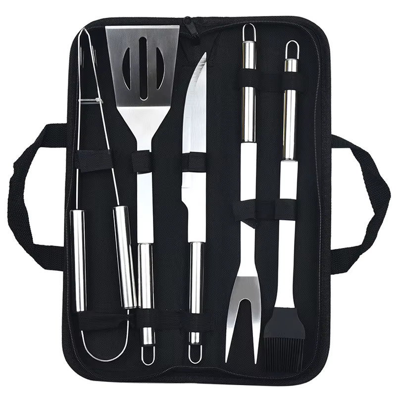 Edelstahl Grill-Set in Silber mit tragbarer Aufbewahrungstasche - Bild 3