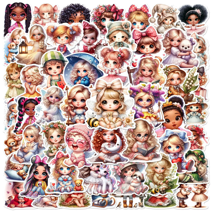 GOGOTU Puppen-Aufkleber, 50-teiliges Set, multicolour - Bild 2