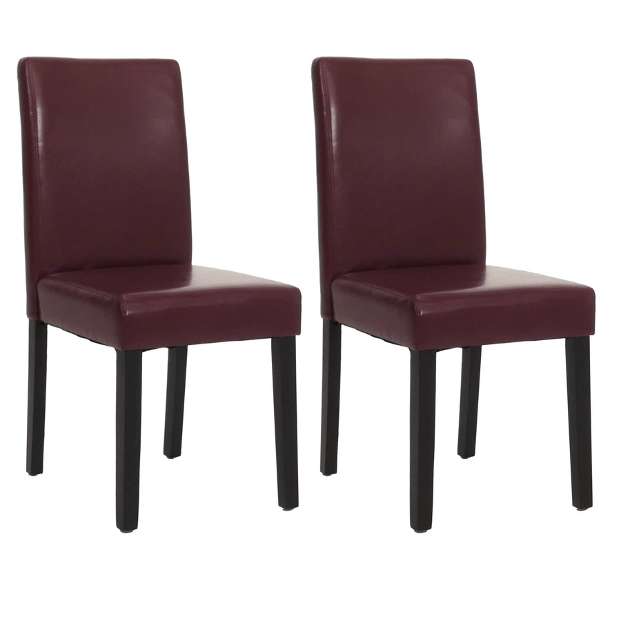 CHEFGASTRO Esszimmerstuhl 2er-Set in Rot aus Kunstleder mit Buchenholzbeinen, H x B x T: 90 x 43 x 56 cm, Sitzhöhe: 45 cm - Bild 2