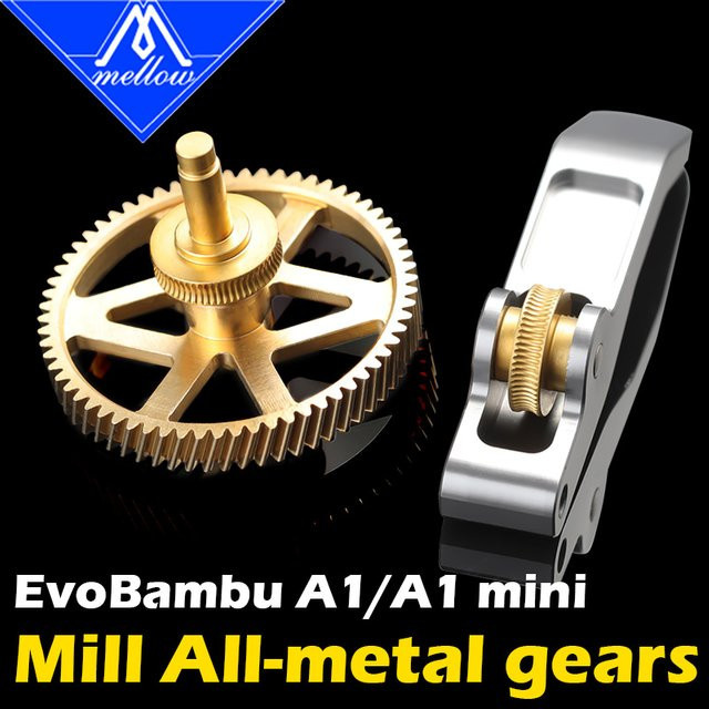 Mellow EvoBambu CNC Ganzmetall DLC-beschichteter Fräsgetriebesatz für Bambu Lab A1 und A1 Mini Extruder in Gold - Bild 1