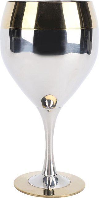 CosyHome Weinglas aus 304 Edelstahl mit Goldrand, 350 ml - Bild 1