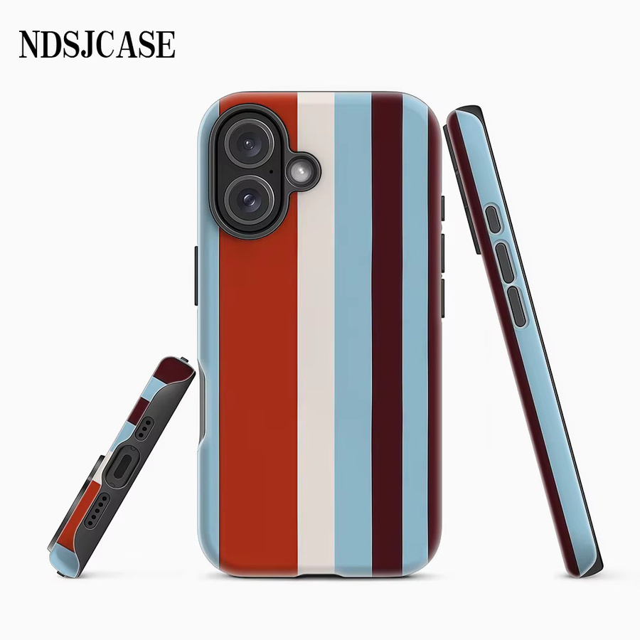 Luxuriöse doppellagige Handyhülle für Apple iPhone mit bunten vertikalen Streifen in Multicolour - Bild 2