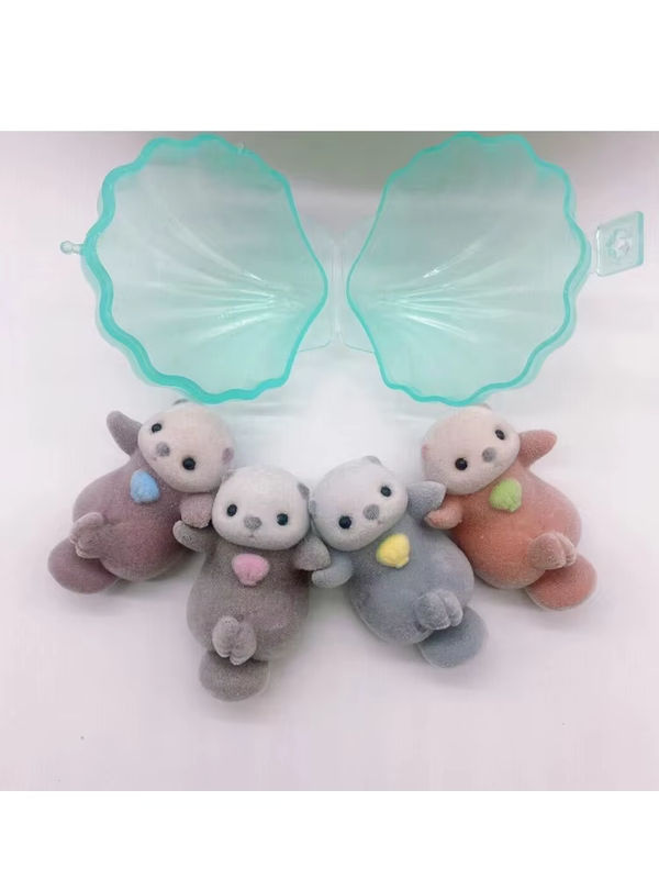 YELL Gashapon Kapsel Spielzeug Otter Figur Kawaii Tier Modell in Grau für Kinder und zur Desktop Dekoration - Bild 5
