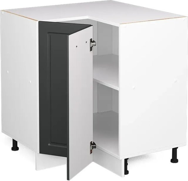 Vicco Eckunterschrank R-Line Landhausstil in Anthrazit und Weiß mit Eiche-Optik, B/T/H: 75,6 x 60,0 x 81,6 cm - Bild 1