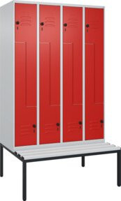 C+P Z-Spind Classic PLUS Sitzbank mit 8 Fächern und Sicherheits-Drehriegel, Kunststoff-Sitzfläche, B/T/H: 212,0 x 120,0 x 81,5 cm - Bild 1