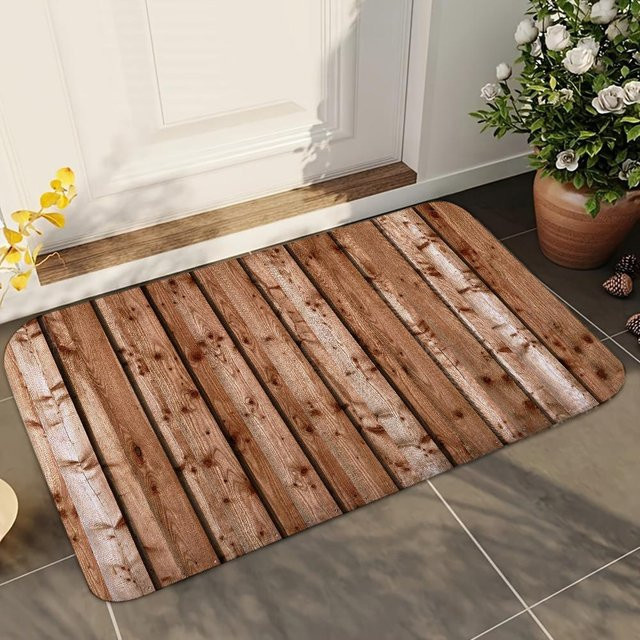 JGJG Badezimmer Matte aus Polyester, rutschfest und saugfähig, braun, B/T: 60 x 40 cm - Bild 1