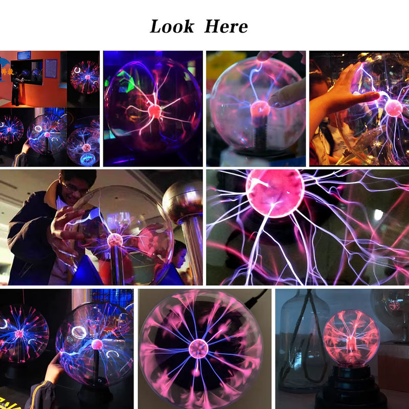 PARKSON Plasma Ball Lampe 3 Zoll, Multicolour Nachtlicht mit Touch-Funktion, transparente Glaskugel in schwarzem Gehäuse - Bild 5