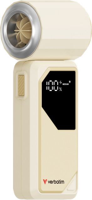 Verbatim Cool 'n' Go AirJet Mini Handventilator, wiederaufladbar, Weiß/Silber - Bild 1
