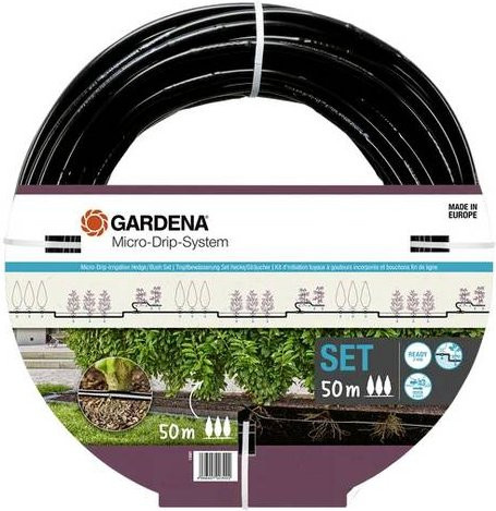 Gardena Micro-Drip-System Tropfbewässerung Set für Hecken und Sträucher mit 50 m Tropfrohr und druckkompensierenden Tropfern - Bild 1