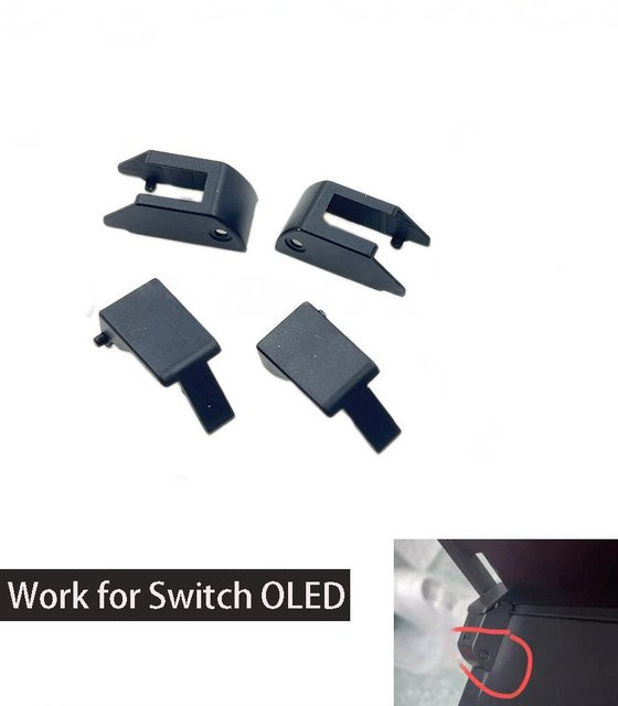 OULLX Ersatzteil-Set für Nintendo Switch OLED in Schwarz: Hintere Halterung, Stützstange, Kette und Scharnierabdeckung für den NS OLED Ständer - Bild 1