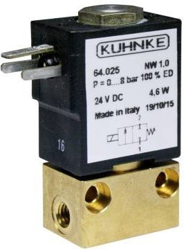 Kendrion Magnetventil 64.025 in Messing, Farbe Schwarz, Nennweite: 1 mm, Spannung: 24V DC - Bild 1