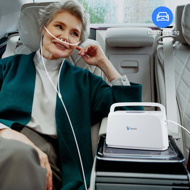 Varon Tragbarer Pulse Flow Sauerstoffkonzentrator Concentra mit 33 % Reinheit in Weiß - Bild 1