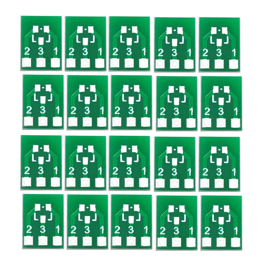 20 Stück SOT23-3 SMD zu SIP3 Adapter Konverter Platine für DIY PCB Board Kits in Grün - Bild 3