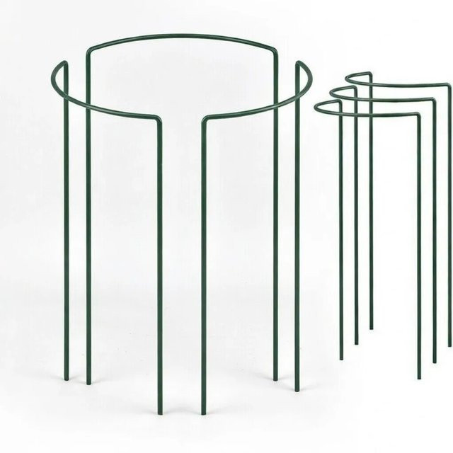 TTL GARDEN Strauchstütze Pflanzenhalter aus Metall in Grün, 3er Set, Höhe: 120 cm, Breite: 40 cm - Bild 1