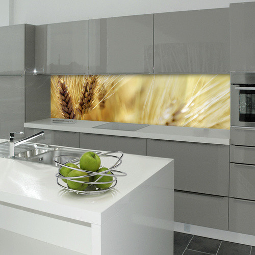 mySPOTTI Küchenrückwand Korn aus Aluminiumverbund in Beige und Yellow, Breite: 220,0 cm, Höhe: 60,0 cm - Bild 1