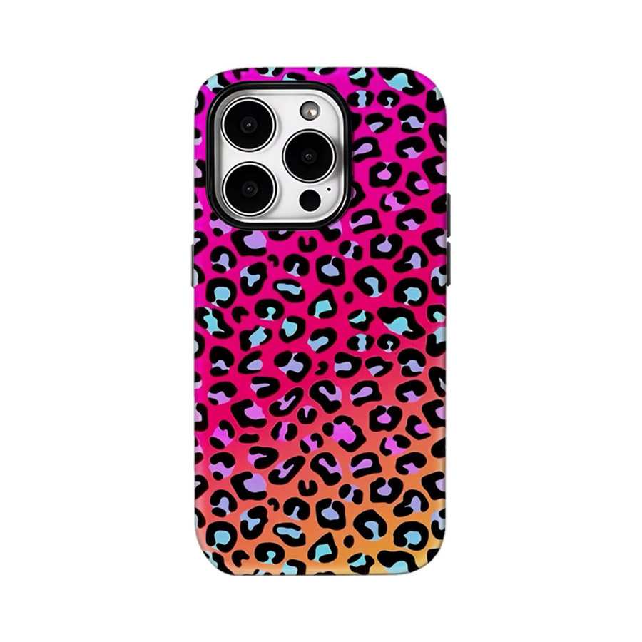 Potdemiel Handyhülle Neon Leopard Design für iPhone 17 16 15 14 13 12 Pro Max Plus mit doppelschichtiger Rückseite in Multicolour - Bild 7
