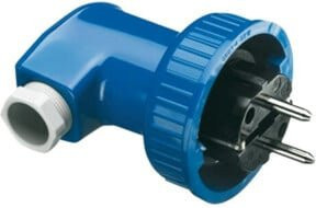 Busch-Jaeger Elektrischer Netzstecker Typ F 2P+E 74 WD Schwarz Blau IP66 - Bild 1