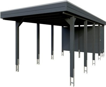 SKANHOLZ Einzelcarport Friesland Set 12 mit Abstellraum, B: 314 cm, T: 708 cm, anthrazit-schwarz - Bild 1