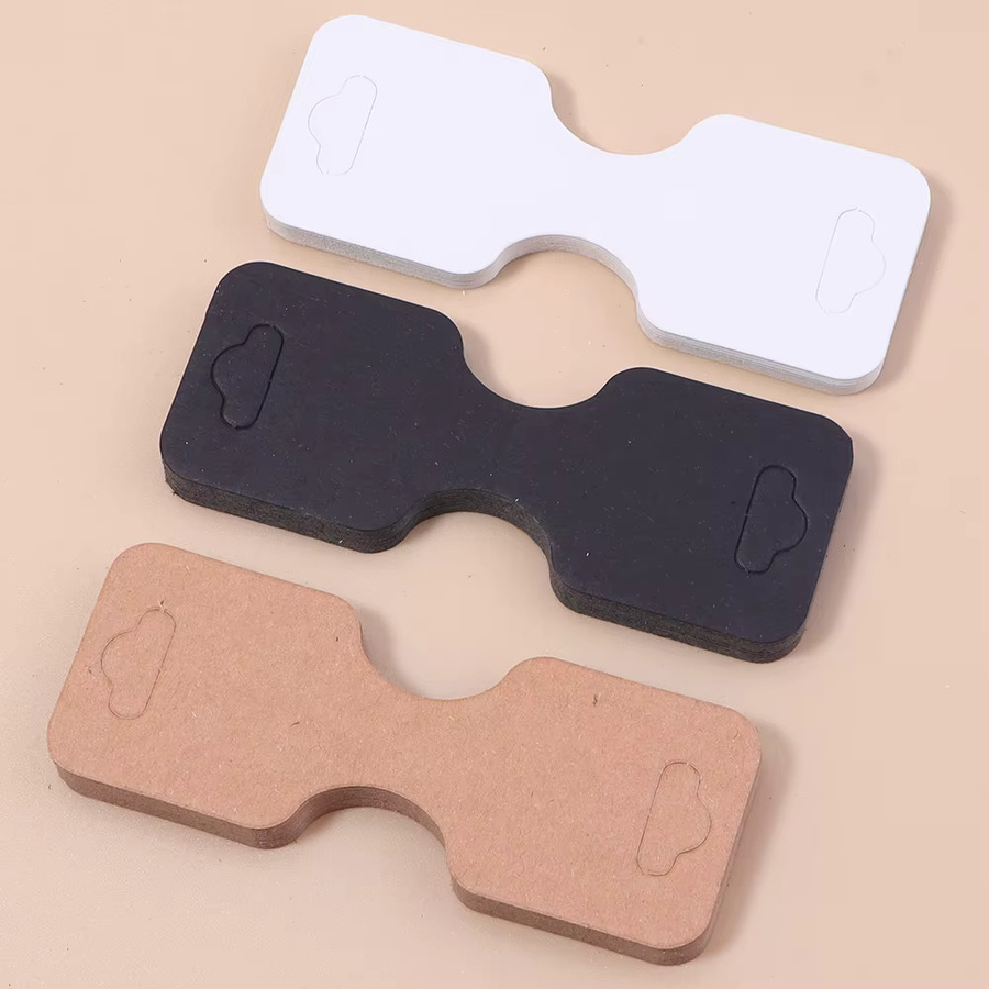 50 Stück faltbare Kraftpapier-Verpackungskarten von filluck in Schwarz für DIY-Schmuck-Displays, Halsketten und Armbänder, B: 9 cm, H: 3,4 cm - Bild 2