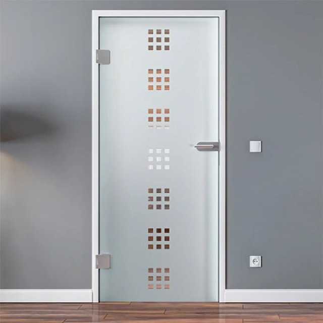 Levidor Glastür Frankfurt Office/Studio in Weiß und Transparent, DIN-Links, B: 70,9 cm, H: 197,2 cm - Bild 1
