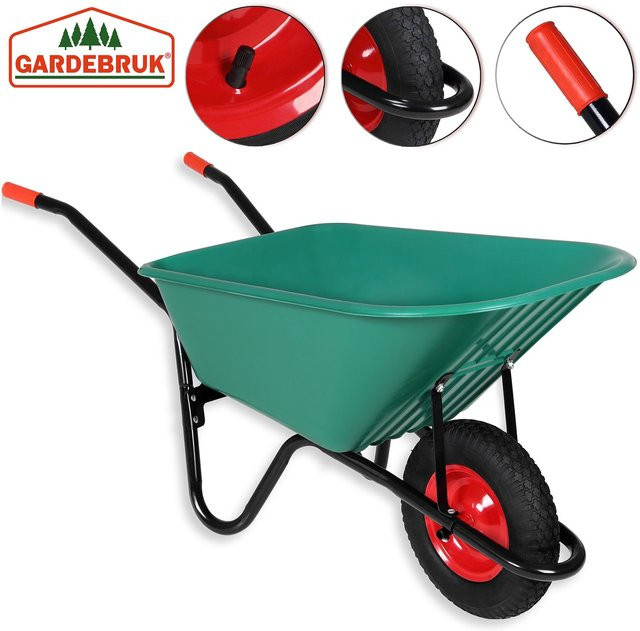 Gardebruk Schubkarre aus Kunststoff, 100 l, Tragkraft 150 kg, Farbe grün-schwarz, B/T/H: 98 x 60 x 42 cm - Bild 1