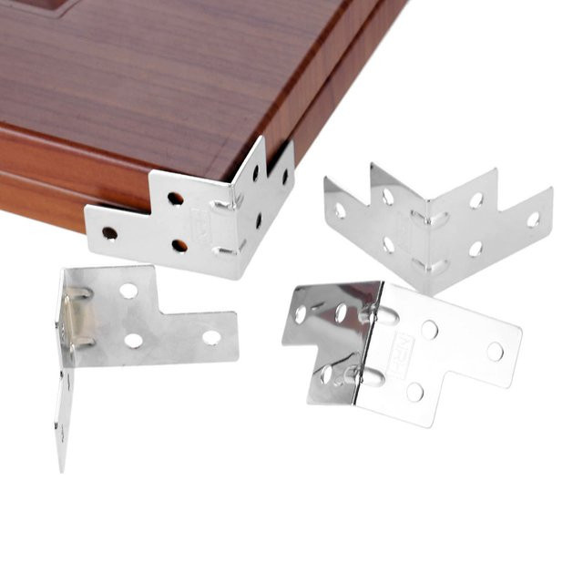 8er Set Flight Case Eckenschutz in Silber, Rechteckige Winkel-Halterung für Boxen, Maße: B: 55 mm x T: 40 mm - Bild 1