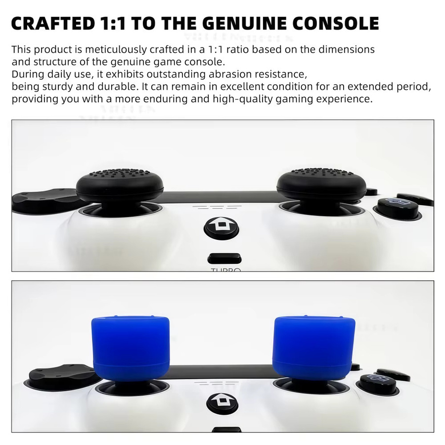 Gryan 8 Stück Silikon Analog-Stick-Griffkappen in Schwarz für PS4, PS5, Switch Pro und Xbox Controller - Bild 3