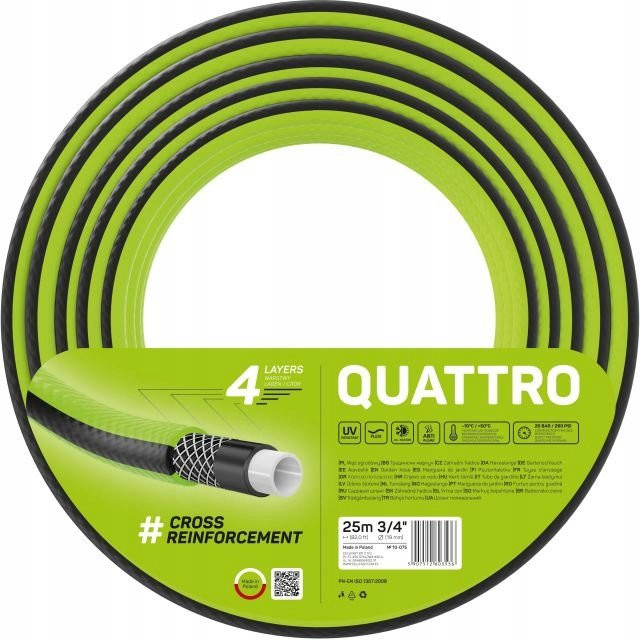 Cellfast Quattro Gartenschlauch 3/4 Zoll, 25 m, Grün - Bild 1