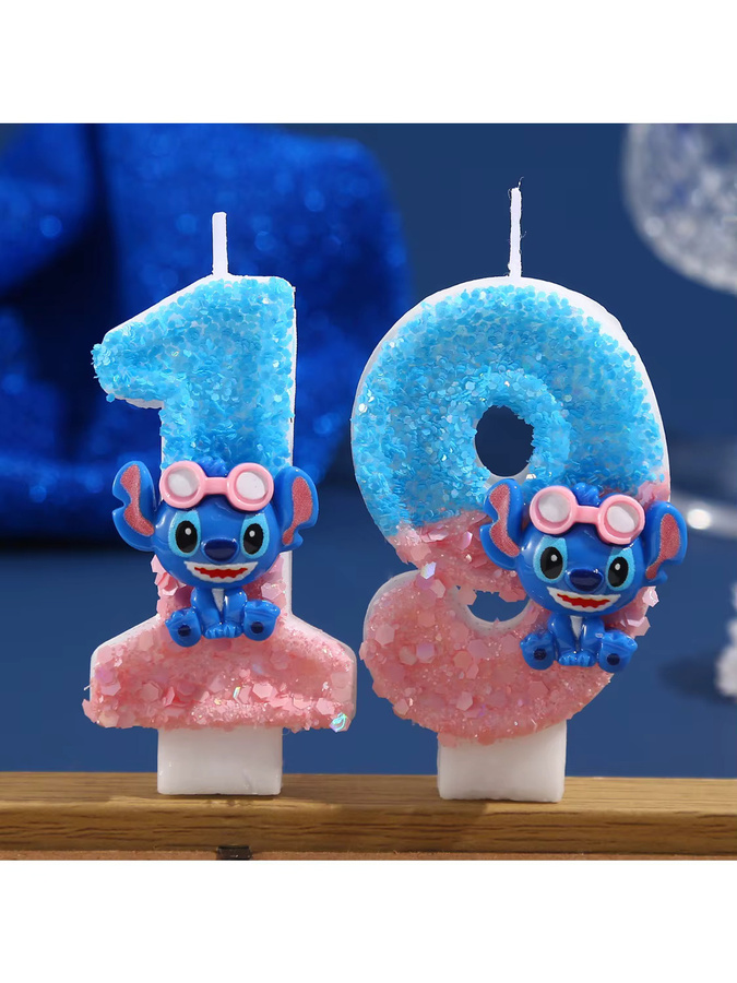 MINISO Geburtstagskuchenkerze Stity Figur in Blau für das erste Lebensjahr - Bild 3