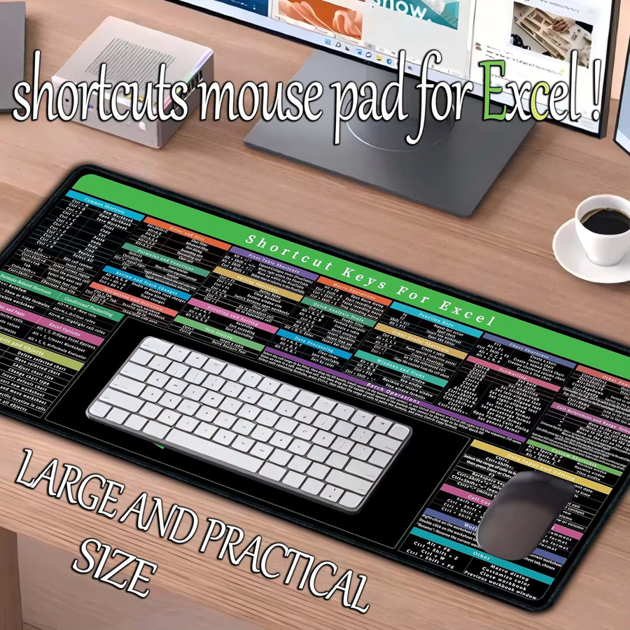 YSAGi Excel Cheat Sheet Schreibtischunterlage mit Tastaturbereich, rutschfest und wasserdicht, Breite: 60,0 cm - Bild 6
