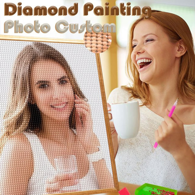 Personalisierte 5D Diamantmalerei mit eigenem Foto als DIY Strass-Set in Mehrfarbig - Bild 1