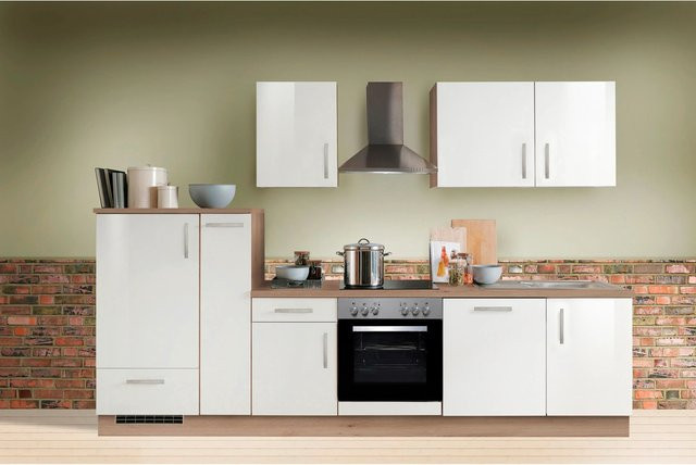 Menke Küchenzeile Artisan Premium in Weiß Lack und Artisan-Eiche Nachbildung, Breite: 310 cm - Bild 1