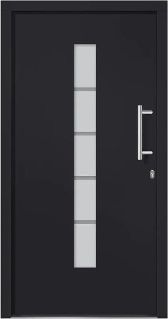 vidaXL Haustür aus Aluminium und PVC in Anthrazit, modern, B: 110 cm, H: 210 cm - Bild 1