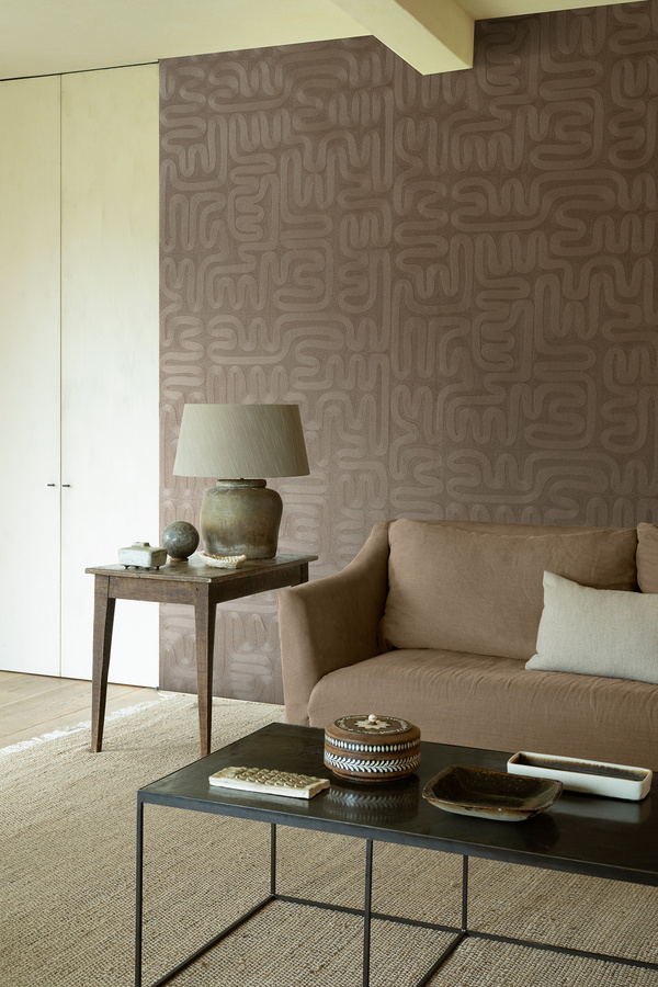 Arte Wallpaper Sarana Driftwood Modernes Geometrisches Design in Braun - Bild 1