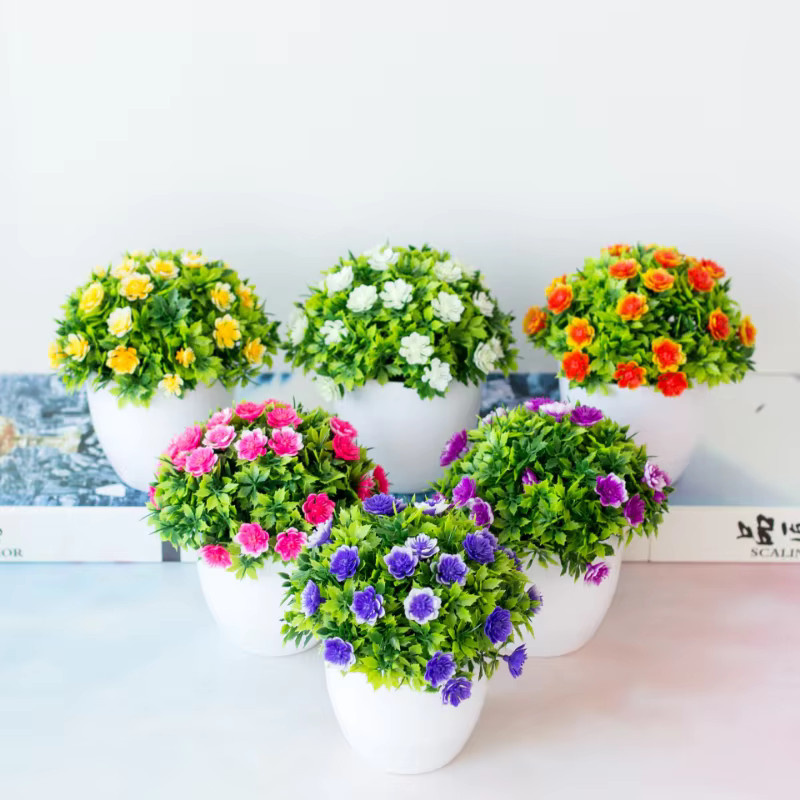 Merylover Künstliche Pflanze im Topf, Ruyihua Gelb und Multicolor, Dekorative Garten- und Wohnornamente für Outdoor und Fotografie-Requisiten - Bild 2
