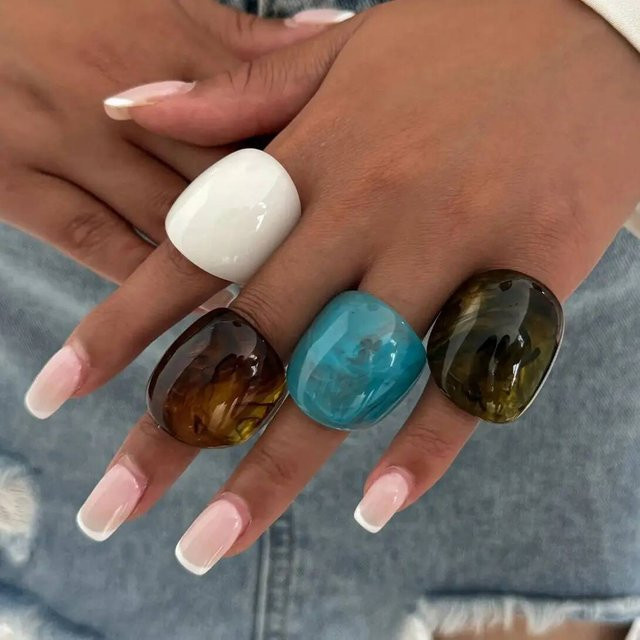Lacteo Mode Ring, Acryl, Bunt, Damen - Bild 1