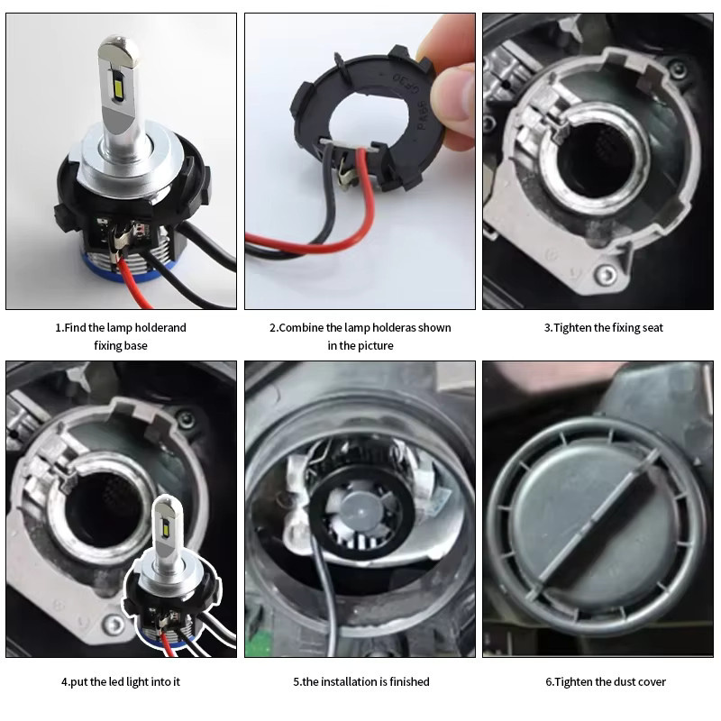 APMATAUTO H7 LED Scheinwerfer Birne Adapter Set, 2 Stück, Farbe: Schwarz, Halter Sockel Basis für Golf Jetta MK7 MK6 Scirocco Touran Sharan und Mercedes-Benz - Bild 4