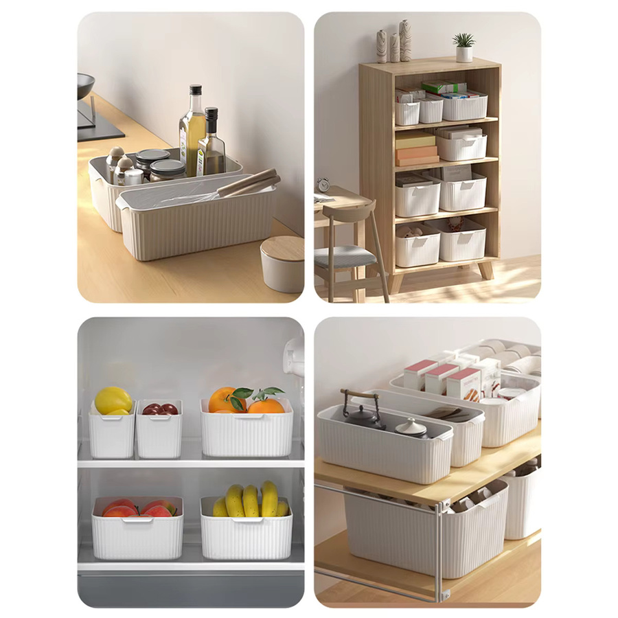 WORTHBUY Multifunktionale Kunststoff-Aufbewahrungsbox mit Griff in Weiß als Desktop-Organizer für Küche, Bad und Schrank - Bild 4