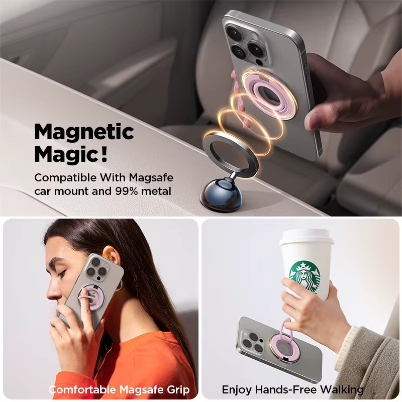 Joyroom Magnetischer Ring-Telefonhalter aus Silikon in Bunt für iPhone 15, 14, 13, 12 Pro - Bild 4