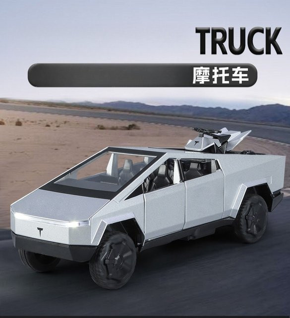 KaKBeir Pickup mit Motorrad Automodell, 1:32, Metall, Grün - Bild 1